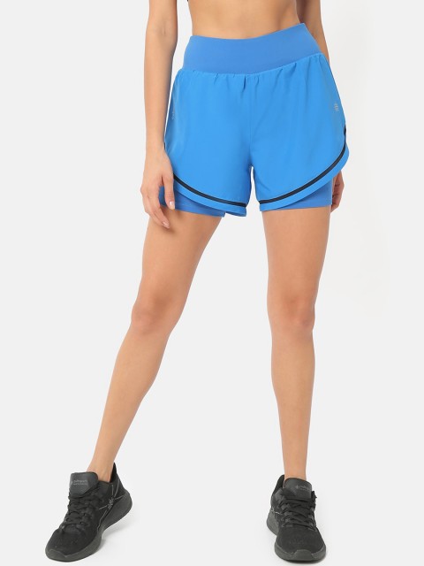 

Cultsport Women Blue Mid-Rise Sports Shorts