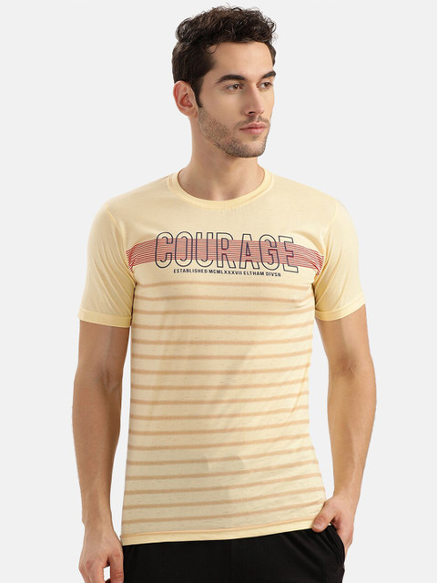 

V2 Value & Variety Men Yellow Striped T-shirt