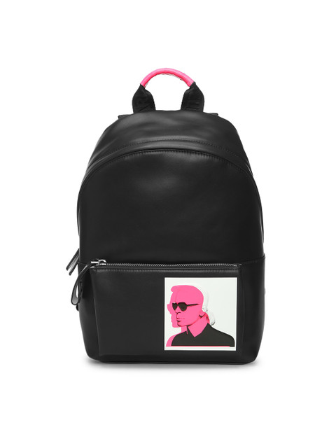 

Karl Lagerfeld Men Black & Pink Printed Messenger Bag