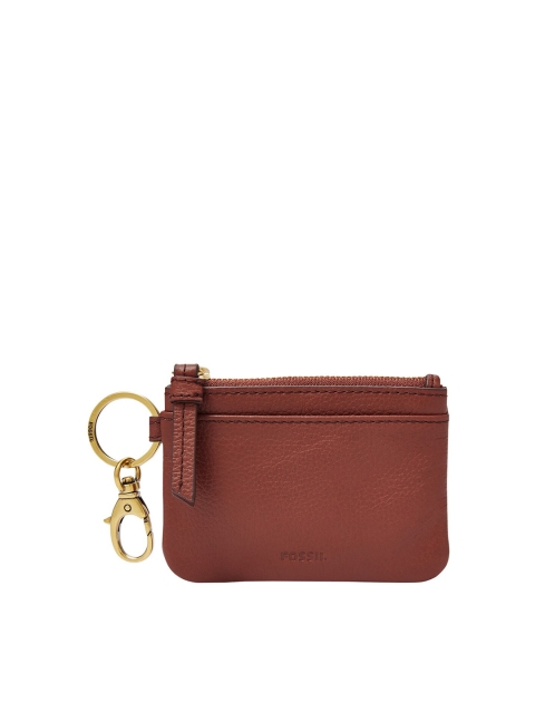 

Fossil Women Brown Textured Leather Zip Around Wallet