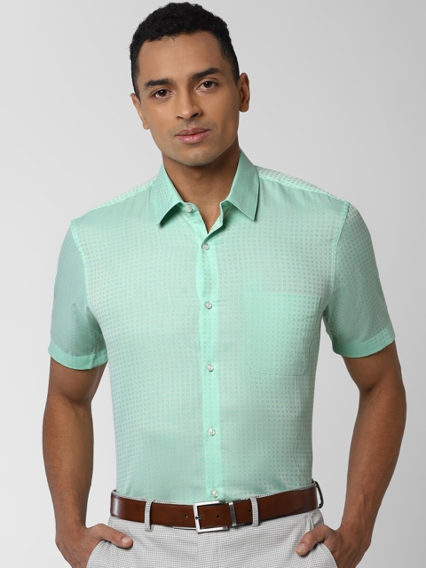 

Peter England Men Green Printed Formal Shirt