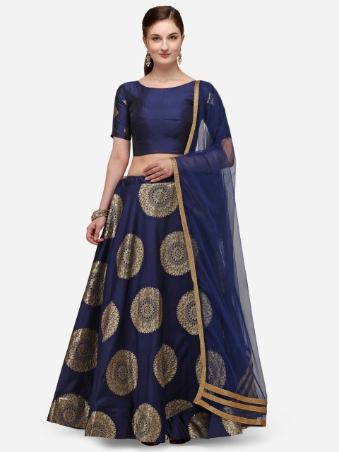 

LOOKNBOOK ART Women Blue Jequard Banarasi Silk Lehenga Choli