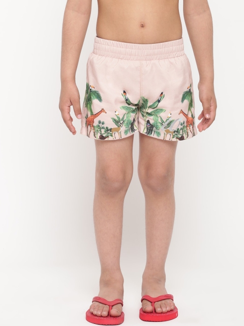 

iO Boys Beige & Green Printed Swim Shorts