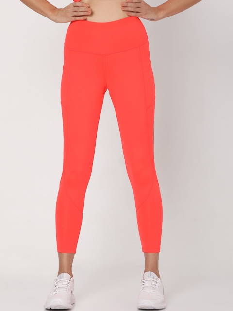 

Silvertraq Women Coral Solid Comfort-Fit Ankle-Length Leggings