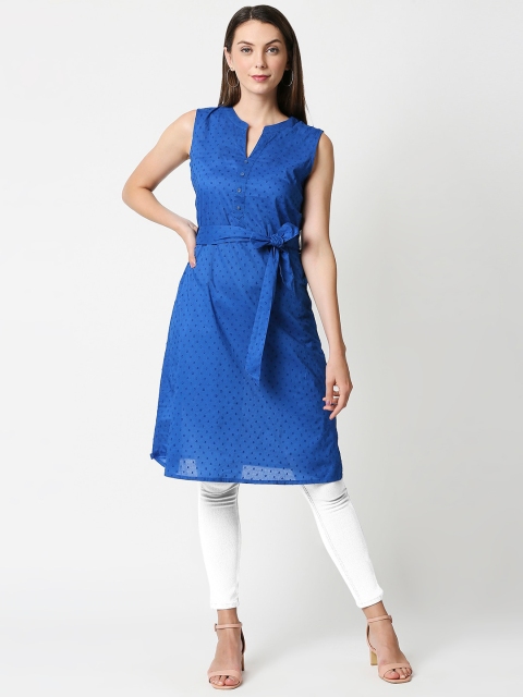 

Bewakoof Women Blue Geometric Printed Kurta