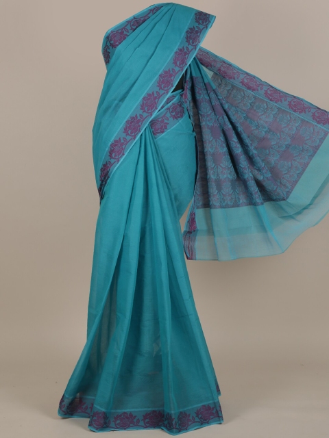 

Pothys Blue Ethnic Motifs Pure Cotton Saree