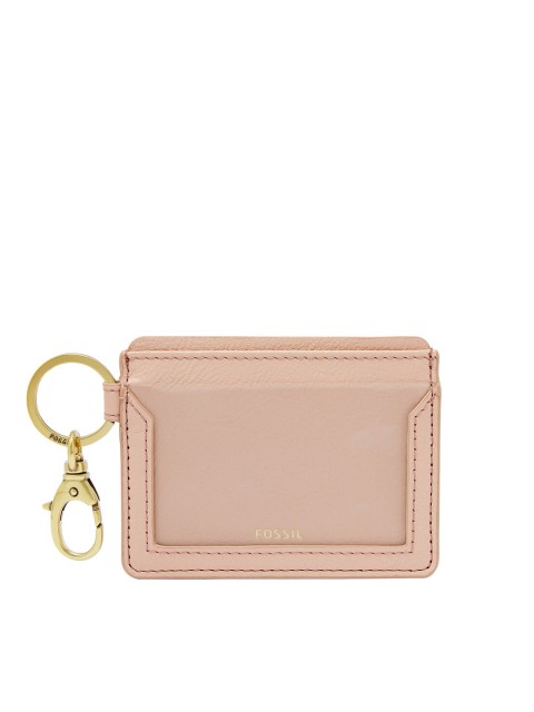 

Fossil Women Pink Textured Leather Card Holder