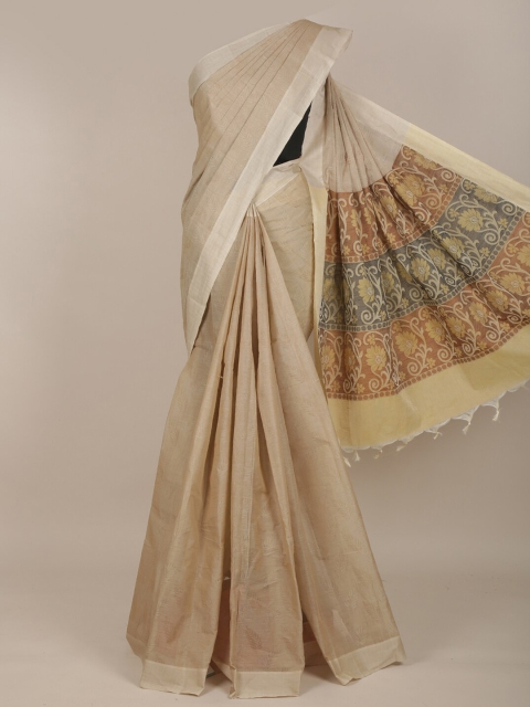

Pothys Cream-Coloured Pure Cotton Saree