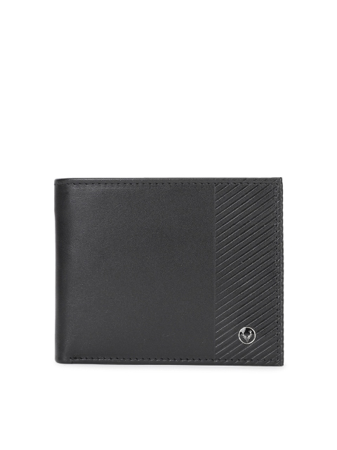 

Allen Solly Men Black Striped Leather Two Fold Wallet