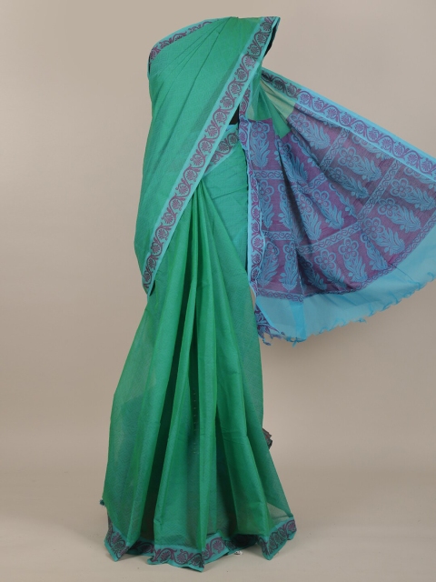 

Pothys Green & Purple Pure Cotton Saree