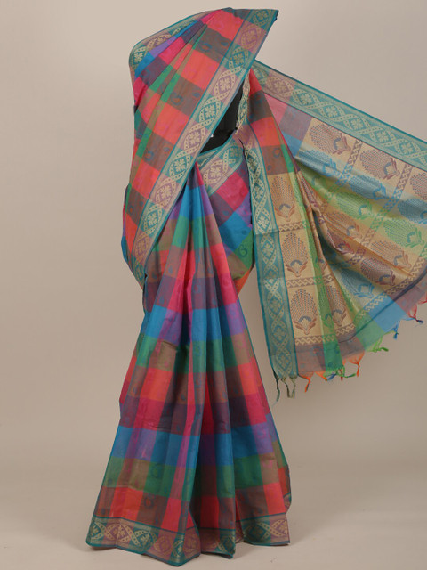 

Pothys Multi Checked Pure Cotton Saree