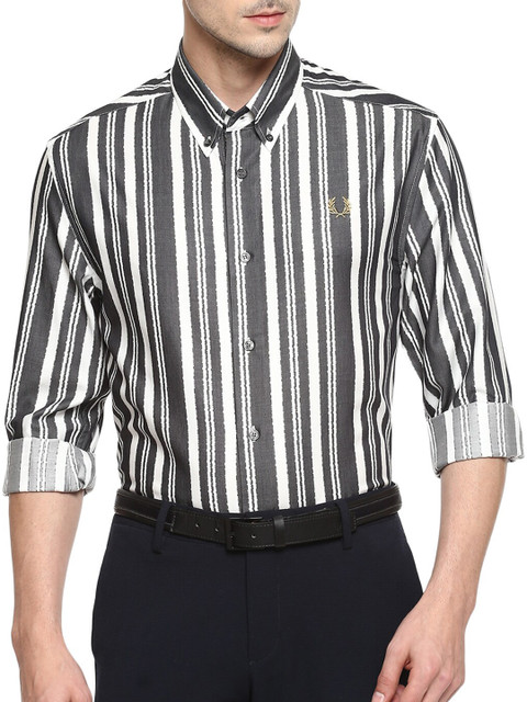

Fred Perry Men Black Striped Casual Shirt