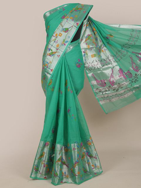 

Pothys Green Zari Pure Cotton Saree