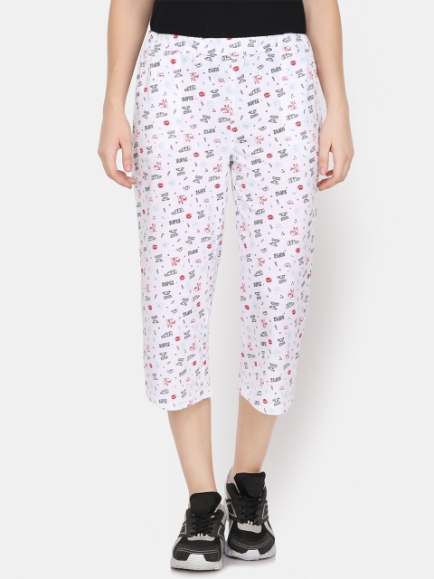 

Yaadleen Women White Printed Capris