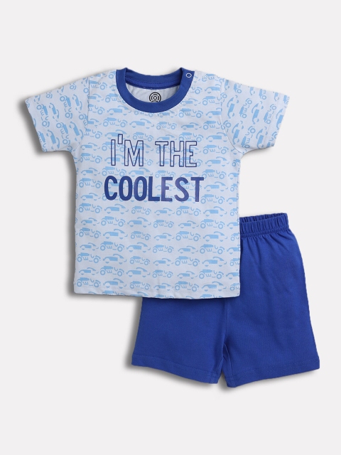 

TAMBOURINE Boys Blue Printed Top with Shorts