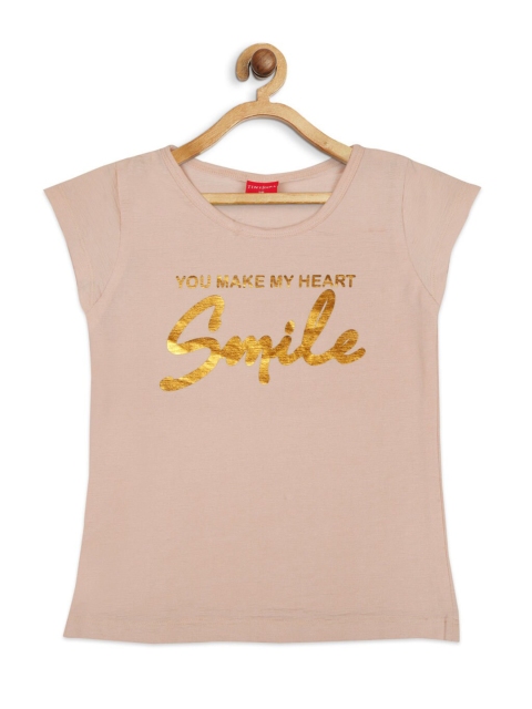 

Tiny Girl Beige Printed Regular Top