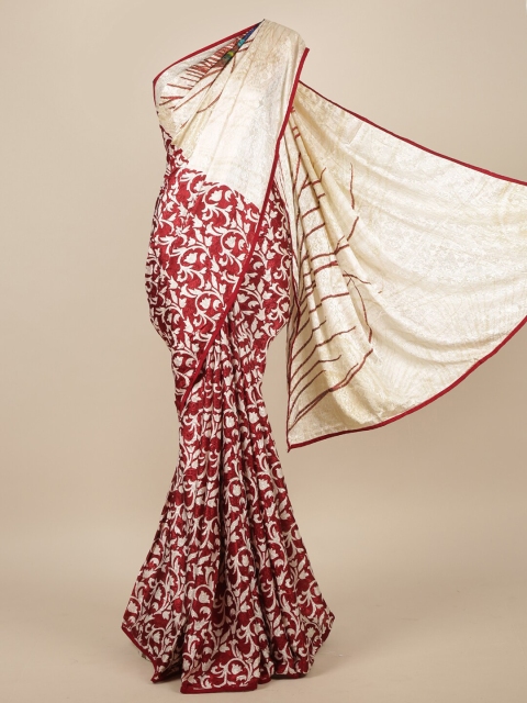 

Pothys Maroon & Beige Floral Saree