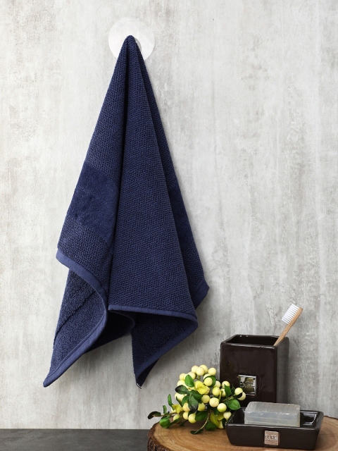 

Pure Home and Living Set of 4 Blue Solid 550 GSM Cotton Hand Towels
