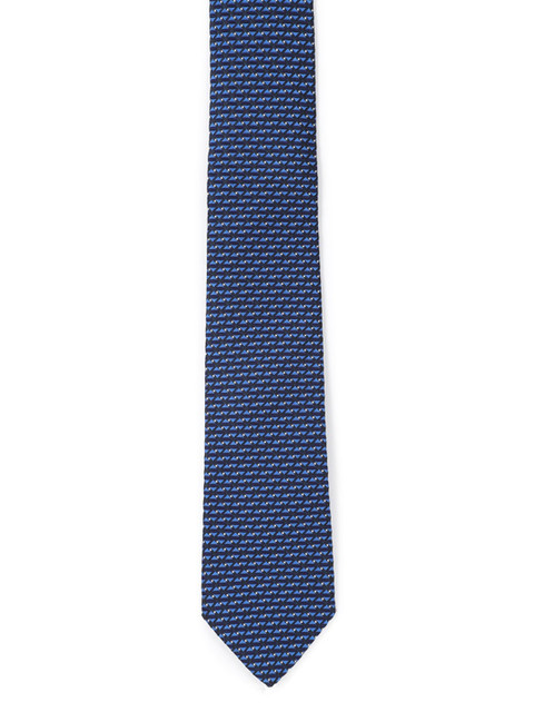 

Peter England Men Blue & White Woven Design Broad Tie