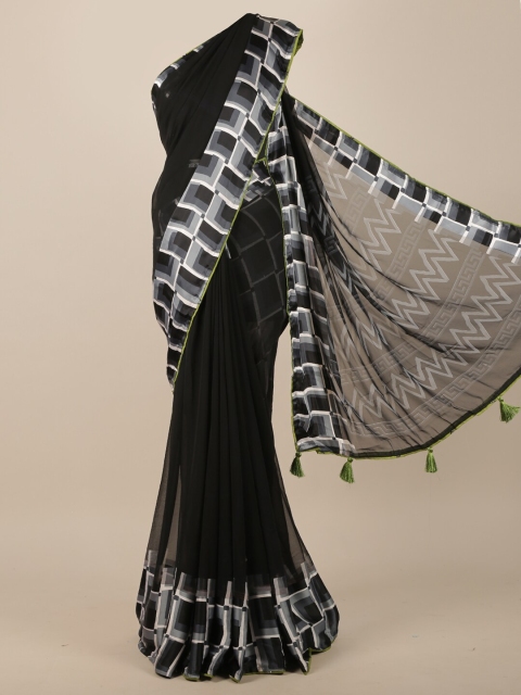 

Pothys Black & White Checked Saree