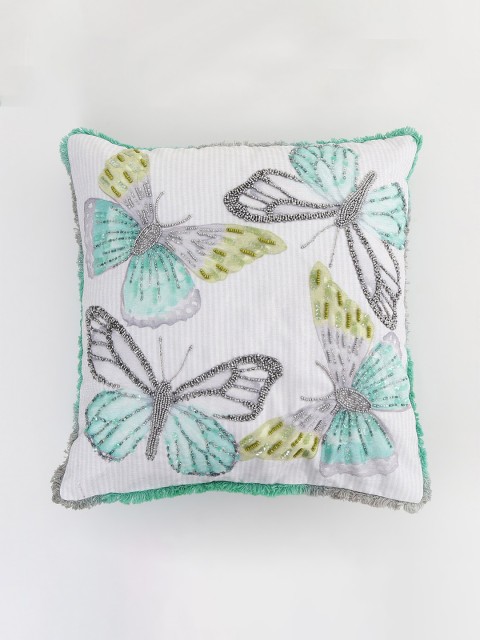 

Home Centre White & Blue Floral Square Cushion Covers