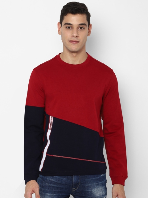 

Solly Jeans Co Men Red Colourblocked Fullsleeve Sweatshirt
