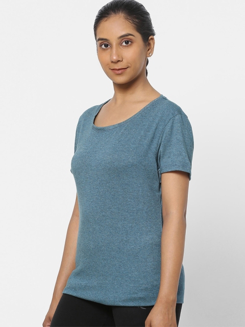 

NYAMBA By Decathlon Women Blue Gym T-Shirt Regular-Fit 500