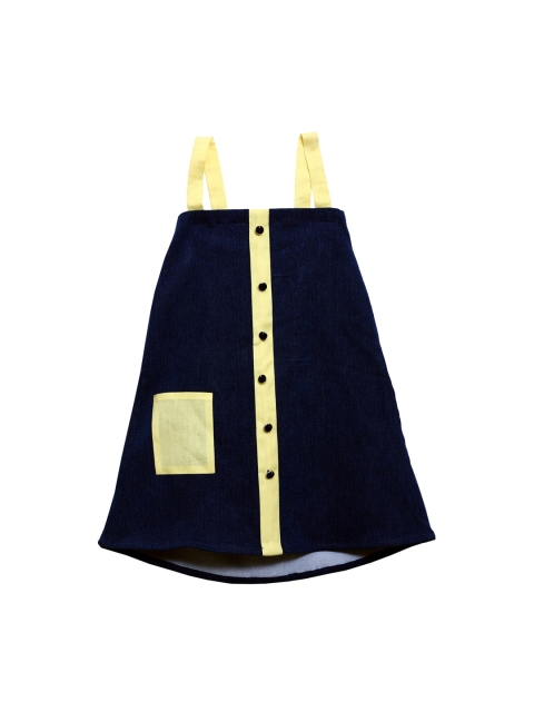 

Mish Organic Girls Blue & Lime Green Denim A-Line Dress