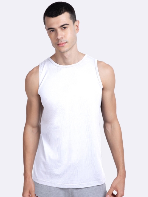 

Bewakoof Men White Solid Pure Cotton Innerwear Vests RE_210689