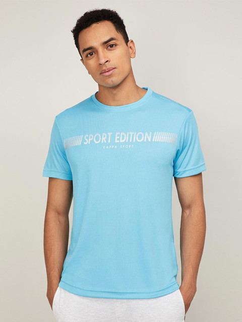 

Kappa Men Blue Typography Printed Slim Fit T-shirt
