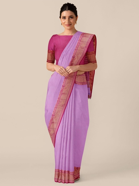 

Taneira Lavender & Gold Silk Cotton Maheshwari Saree