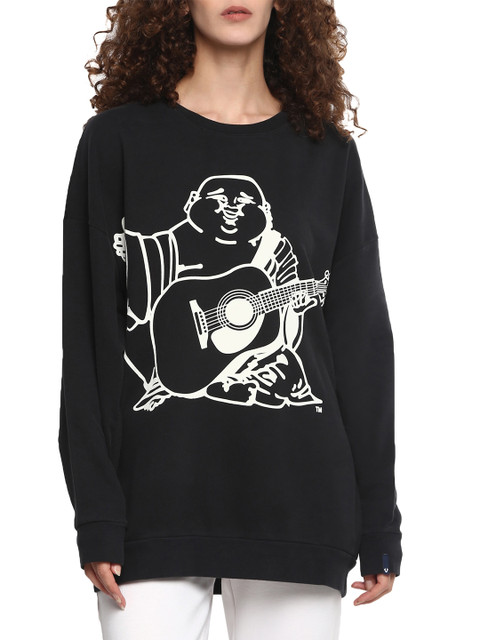 

True Religion Women Black Quirky Printed Pullover