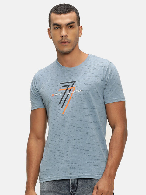 

V2 Value & Variety Men Blue Typography Printed T-shirt