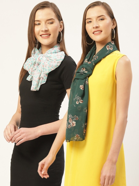 

Trend Arrest Women Pack Of 2 Printed scarves, Green