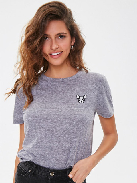 

FOREVER 21 Grey Regular Top