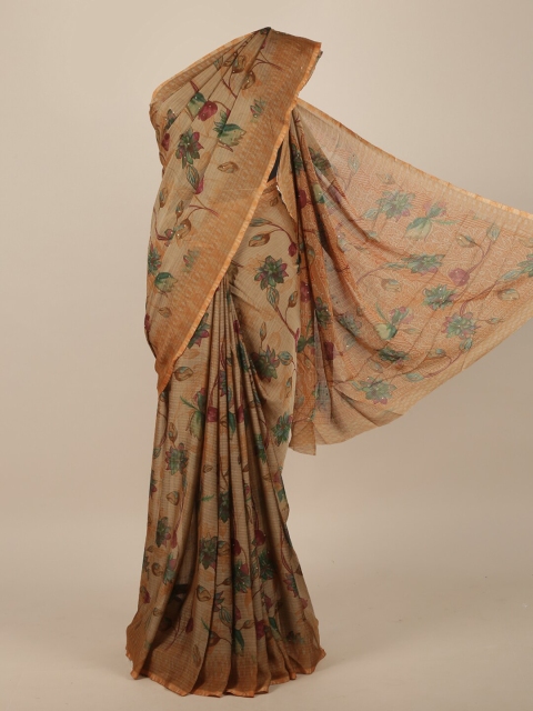 

Pothys Brown & Green Floral Saree