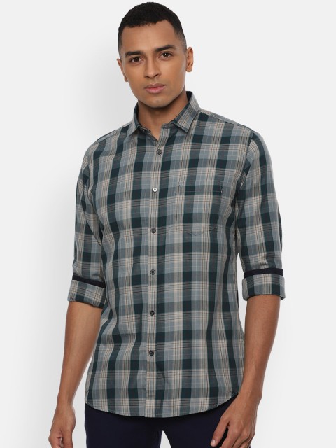 

Van Heusen Sport Men Grey & Black Slim Fit Checked Casual Shirt