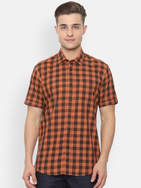 

Louis Philippe Jeans Men Brown Slim Fit Checked Casual Shirt
