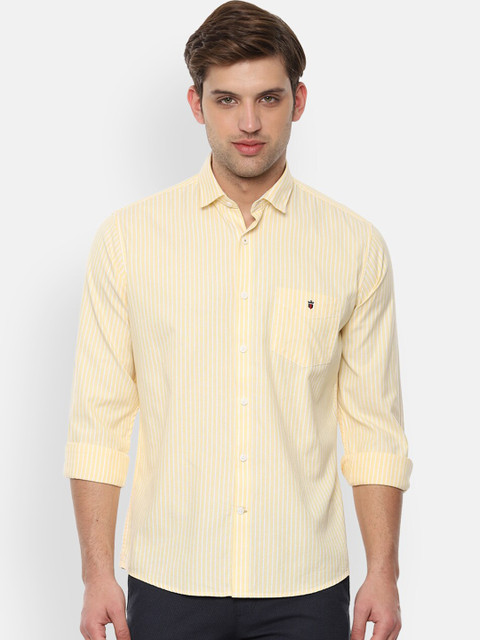 

Louis Philippe Sport Men Yellow & White Vertical Stripes Casual Shirt
