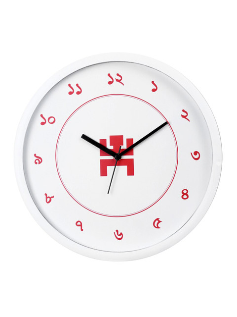 

Bodh Design White & Red Printed Traditional Wall Clock