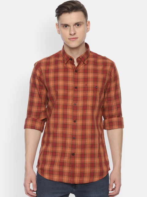 

Louis Philippe Sport Men Orange & Red Slim Fit Checked Casual Shirt