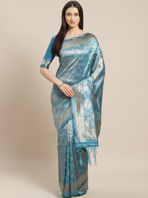 

Saree mall Women Teal Woven Design
