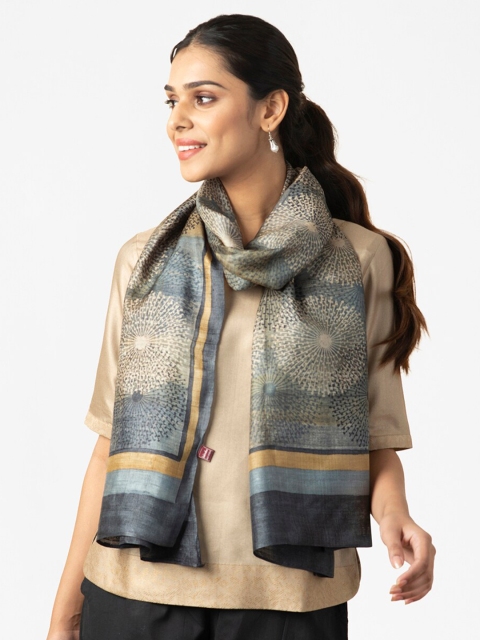 

Fabindia Women Grey Printed Stole
