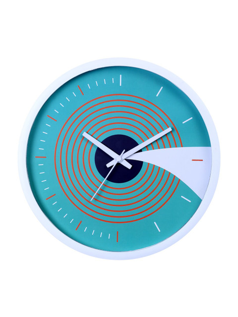 

Bodh Design Turquoise Blue & White Printed Contemporary Wall Clock