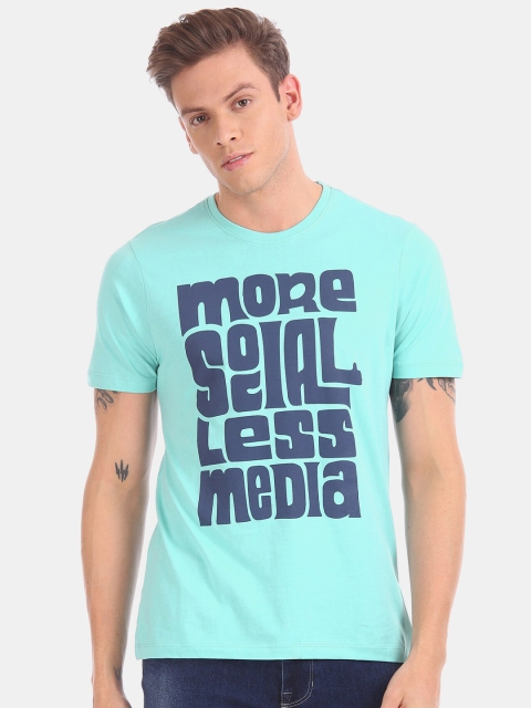 

Colt Men Blue Typography Printed T-shirt