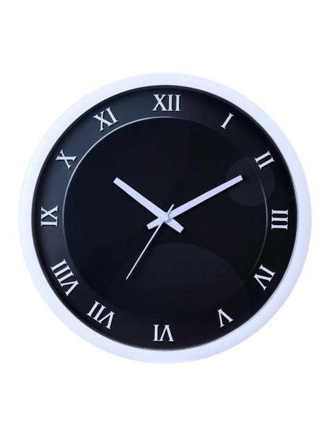 

Bodh Design Black & White Contemporary Wall Clock 28 Cm