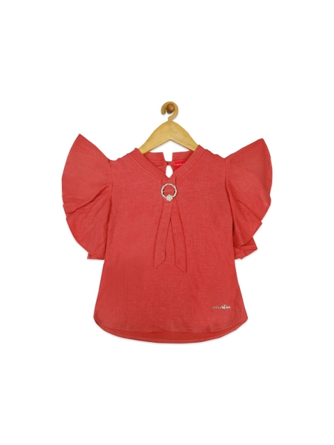 

Tiny Girl Red Regular Solid Top