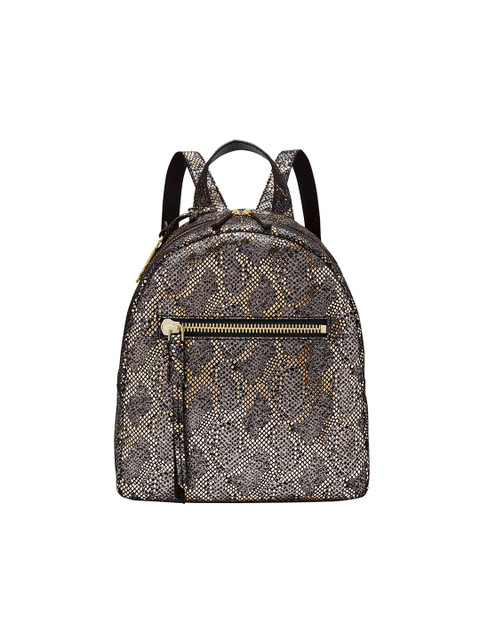 

Fossil Women Silver & Gold Animal Print Backpack