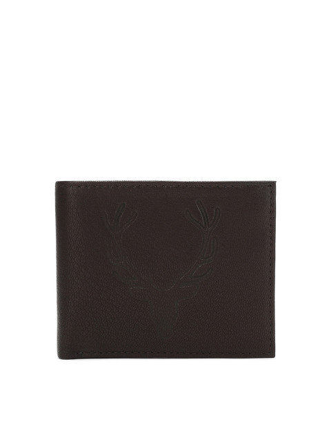 

Allen Solly Men Brown Textured Leather Two Fold Wallet