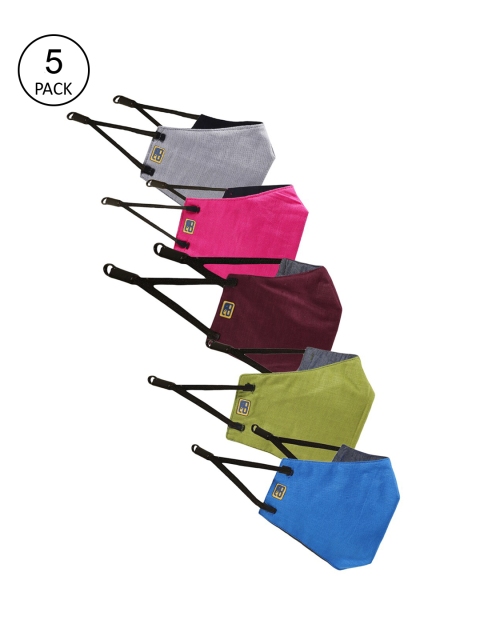 

Balista Pack Of 5 Solid 4-Ply Cotton Reusable Cloth Face Masks, Pink